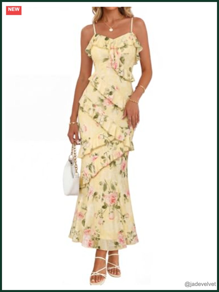 Bodycon Spaghetti Strap Cocktail Maxi Dress With Floral Print